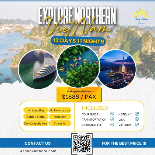 EXPLORE NORTHERN VIETNAM IN 12 DAYS NIGHTS (2025) HN-HL-DANANG-HOIAN-HCM