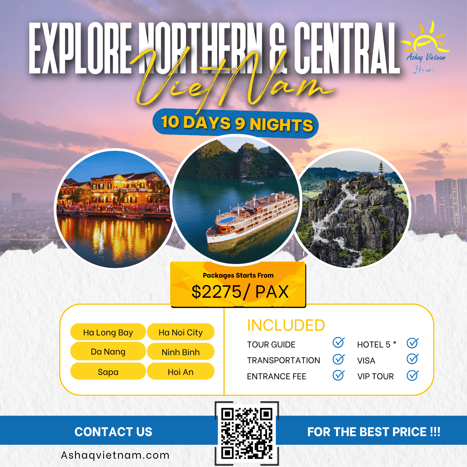 10d9n HN-HL(day tour)-SP-NB-DANANG-HOI AN