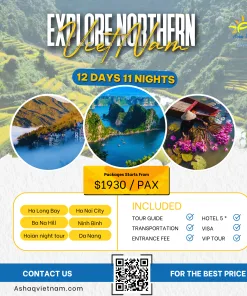 EXPLORE NORTHERN & CENTRAL VIETNAM IN 12 DAYS 11 NIGHTS HN-HL-OVERNIGHT-NB-DANANG-HOI AN